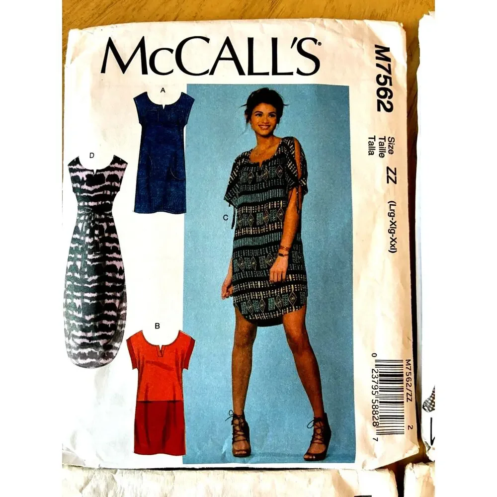 4 VTG Sewing Patterns Women's Dresses, Nicole Miller, Laura Ashley McCalls UNCUT